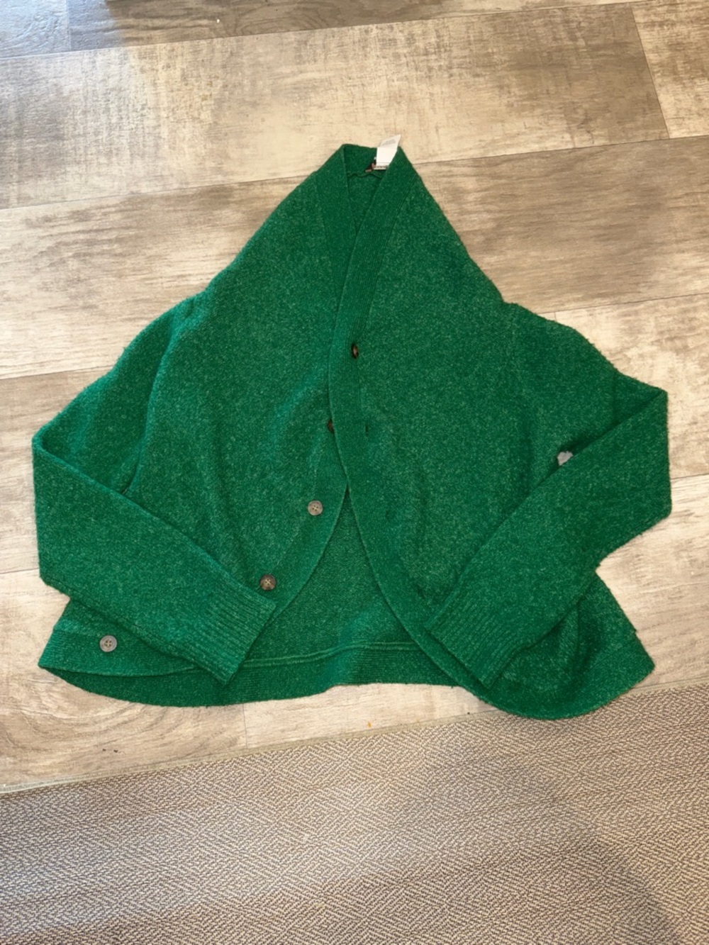 BCBGMaxAzria Emerald Green Button-Front Sweater Wool Blend Cardigan
